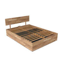 Charger l'image dans la galerie, Sommier zoné - coffre - chêne bois massif avec tête de lit
